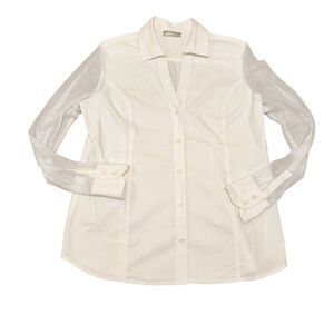 Anatomie White Semi-Sheer Button Down Shirt